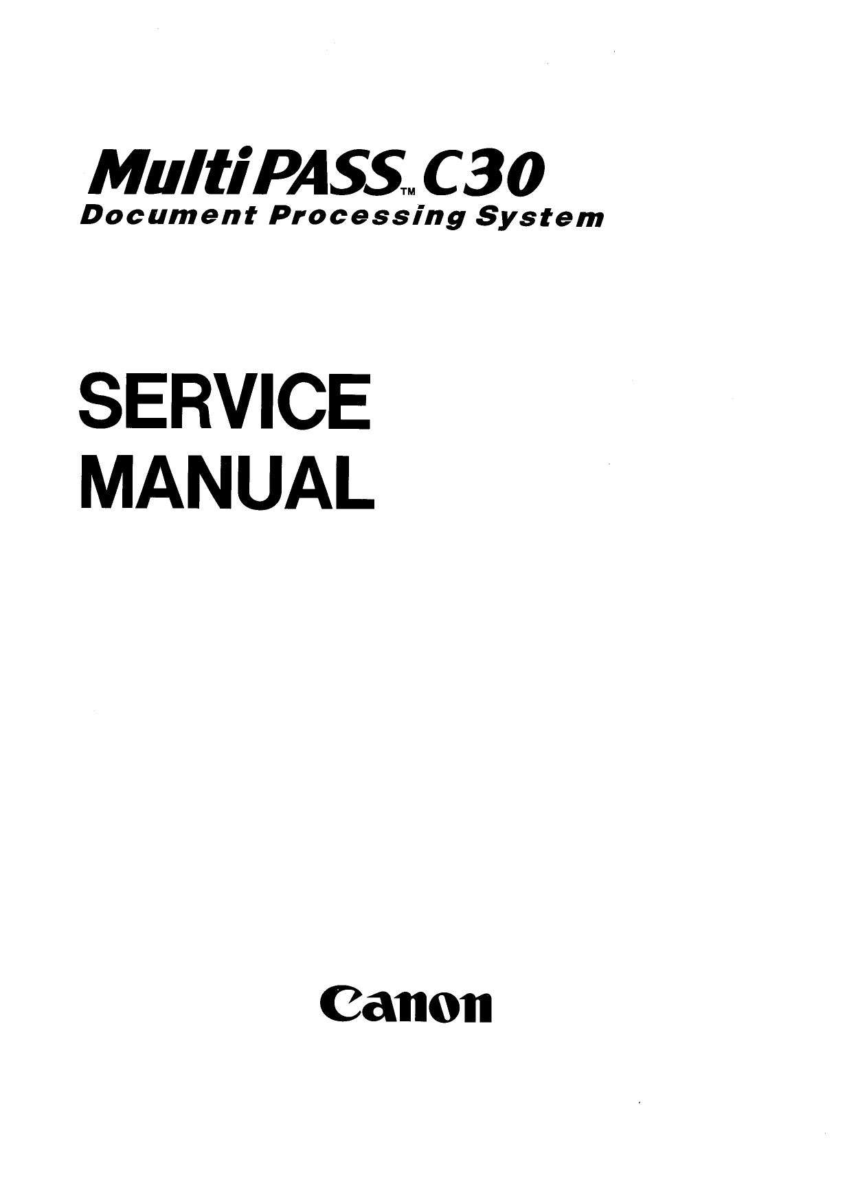 Canon FAX MultiPass-C30 Parts and Service Manual-1